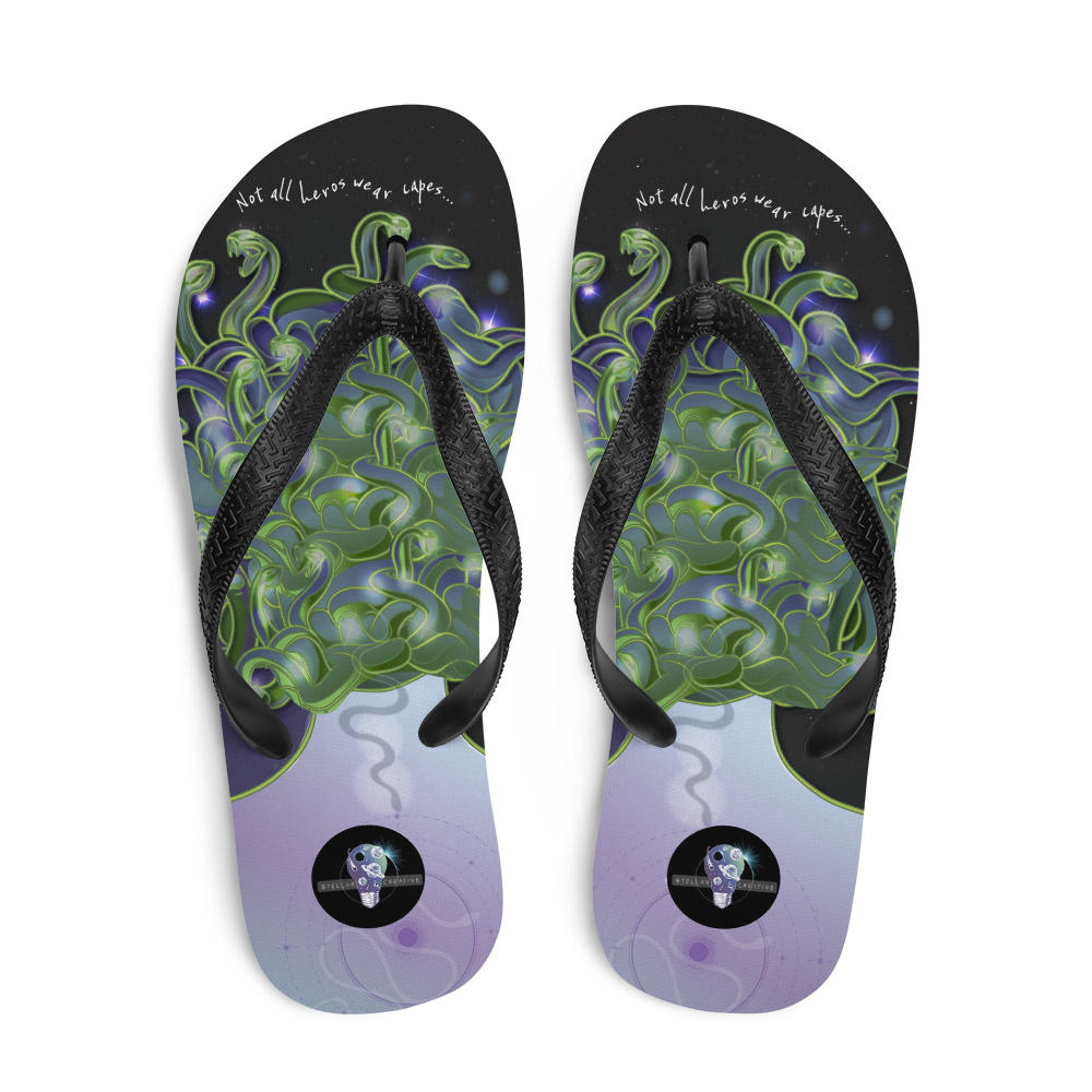 Gorgon Girl - Fangs Out Women's slip-GorgON Flip-Flops